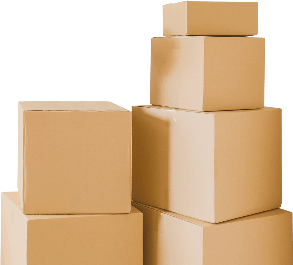 Mehrere Kartons übereinander gestapelt.